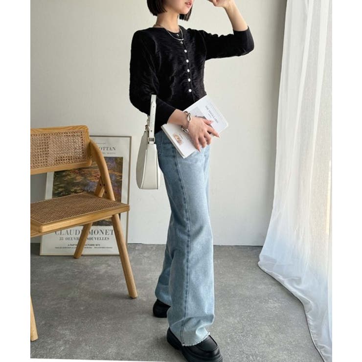 さらり羽織りココロおどる♪前後2way7分袖シャーリングニットカーディガン | Classical Elf  | 詳細画像13 