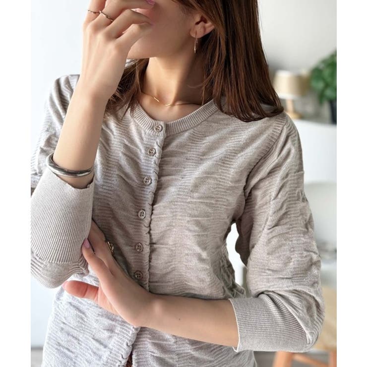 さらり羽織りココロおどる♪前後2way7分袖シャーリングニットカーディガン | Classical Elf  | 詳細画像18 