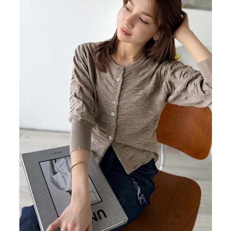 さらり羽織りココロおどる♪前後2way7分袖シャーリングニットカーディガン | Classical Elf  | 詳細画像26 