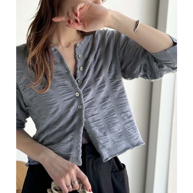 さらり羽織りココロおどる♪前後2way7分袖シャーリングニットカーディガン | Classical Elf  | 詳細画像32 