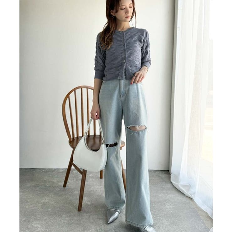 さらり羽織りココロおどる♪前後2way7分袖シャーリングニットカーディガン | Classical Elf  | 詳細画像34 