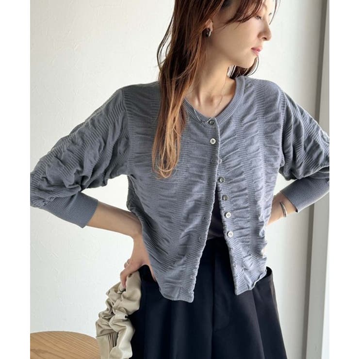 さらり羽織りココロおどる♪前後2way7分袖シャーリングニットカーディガン | Classical Elf  | 詳細画像36 