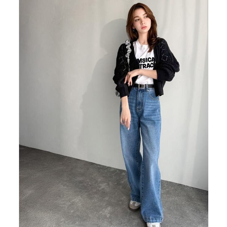 着るたび、雰囲気美人。前後2way格子柄透かし編みショート丈ニットカーディガン | Classical Elf  | 詳細画像8 