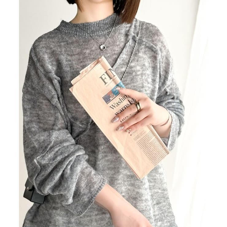 “ゆるっと”が叶える、1秒垢抜け！モヘアタッチシアー変形タック柄ニット（長袖） | Classical Elf  | 詳細画像5 