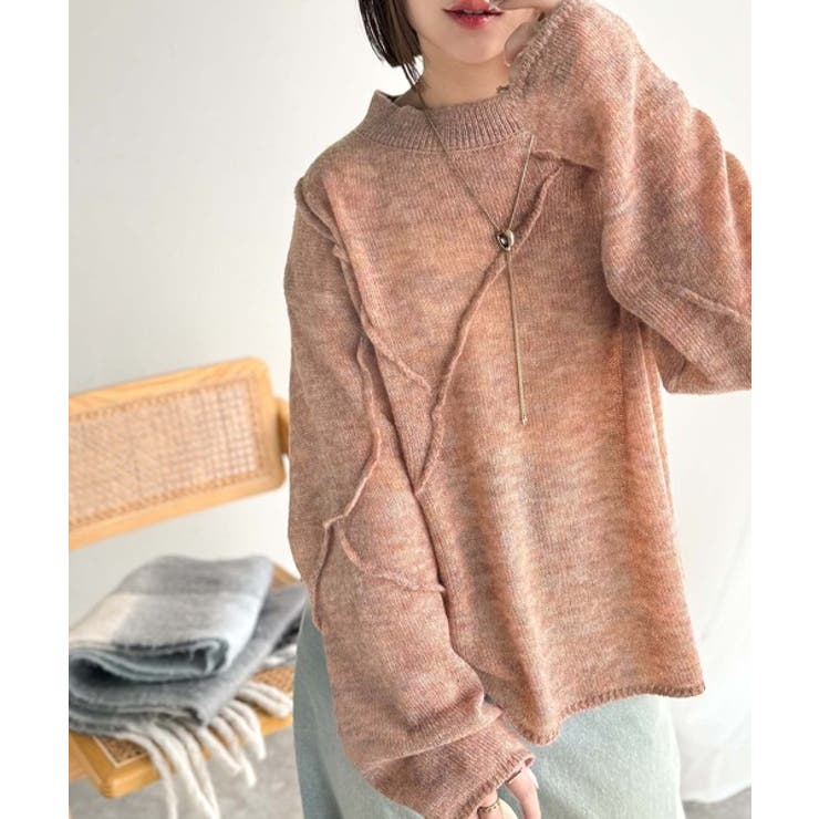 “ゆるっと”が叶える、1秒垢抜け！モヘアタッチシアー変形タック柄ニット（長袖） | Classical Elf  | 詳細画像57 