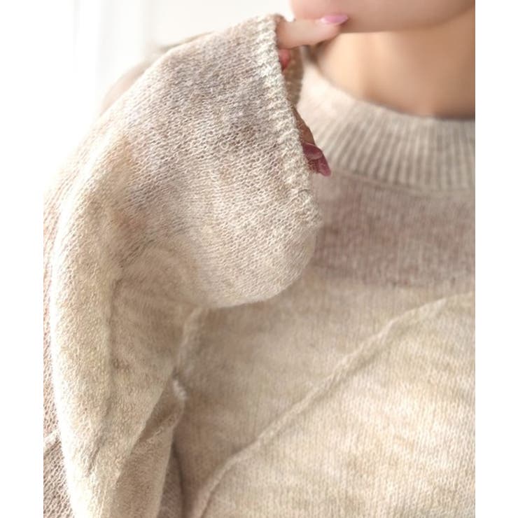 “ゆるっと”が叶える、1秒垢抜け！モヘアタッチシアー変形タック柄ニット（長袖） | Classical Elf  | 詳細画像61 