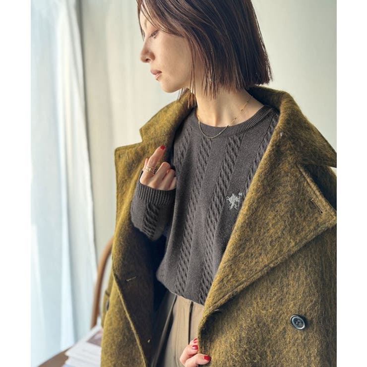 大人のためのコンパクトニット。胸刺繍ショート丈ケーブル編みニット（長袖） | Classical Elf  | 詳細画像22 