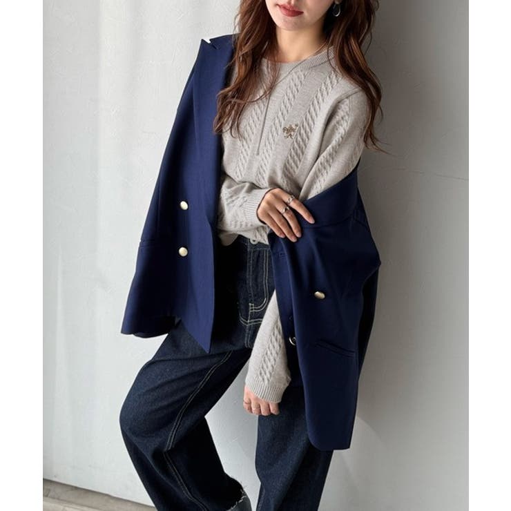 大人のためのコンパクトニット。胸刺繍ショート丈ケーブル編みニット（長袖） | Classical Elf  | 詳細画像32 