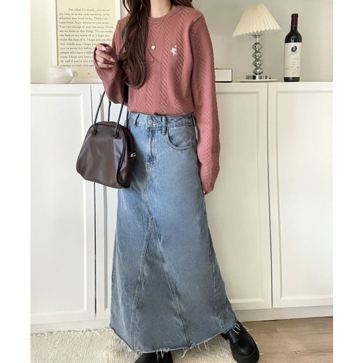 大人のためのコンパクトニット。胸刺繍ショート丈ケーブル編みニット（長袖） | Classical Elf  | 詳細画像57 