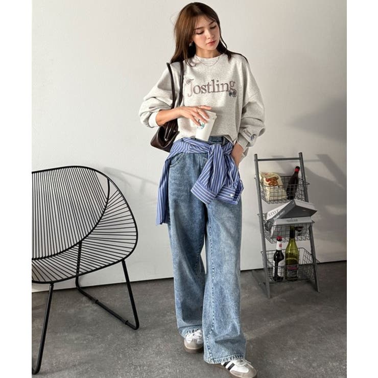 シンプルなのに一際映える。フラワー刺繍裏起毛スウェット | Classical Elf  | 詳細画像11 