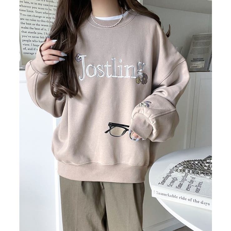 シンプルなのに一際映える。フラワー刺繍裏起毛スウェット | Classical Elf  | 詳細画像23 