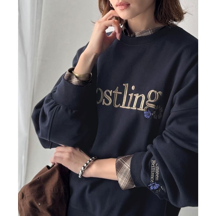 シンプルなのに一際映える。フラワー刺繍裏起毛スウェット | Classical Elf  | 詳細画像32 