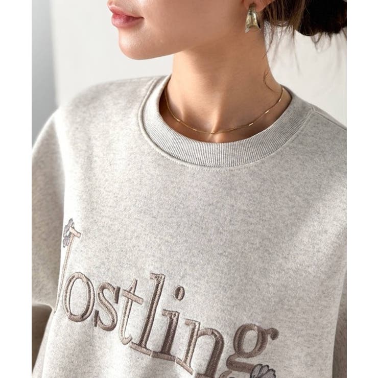 シンプルなのに一際映える。フラワー刺繍裏起毛スウェット | Classical Elf  | 詳細画像37 