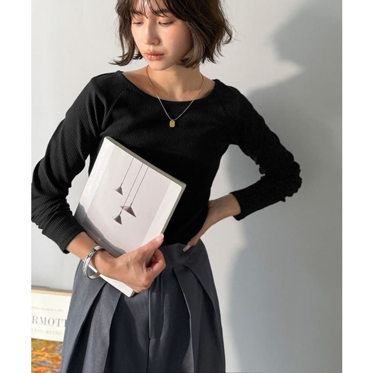 デコルテラインを美しく演出。クルーネックリブトップス（長袖） | Classical Elf  | 詳細画像19 