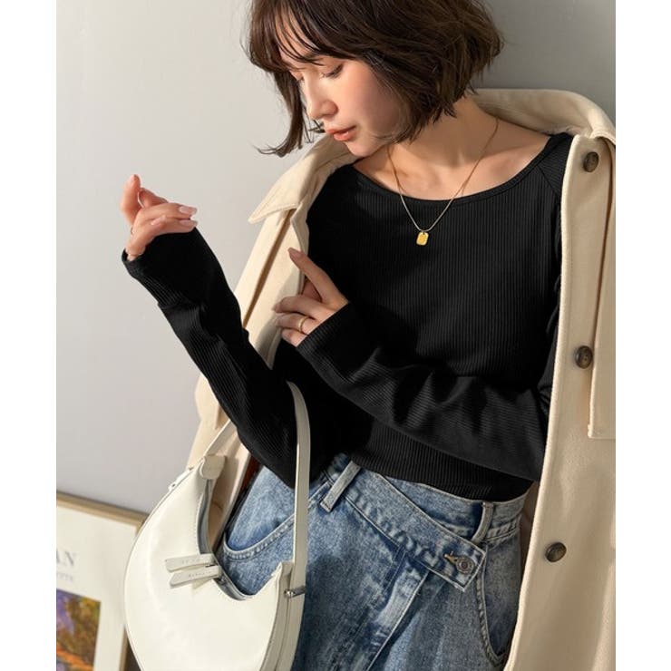 デコルテラインを美しく演出。クルーネックリブトップス（長袖） | Classical Elf  | 詳細画像23 