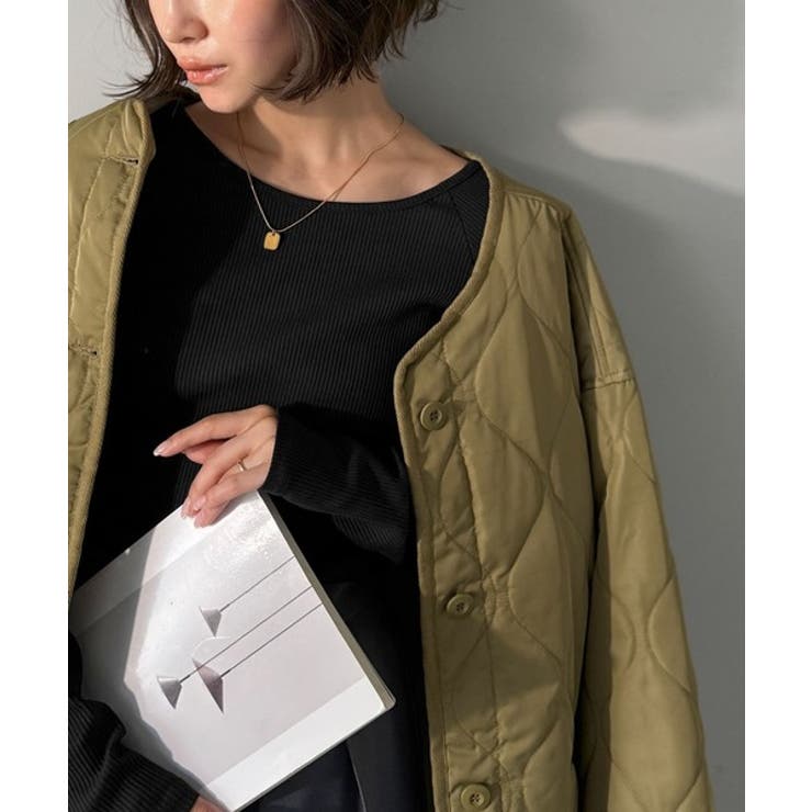 デコルテラインを美しく演出。クルーネックリブトップス（長袖） | Classical Elf  | 詳細画像24 