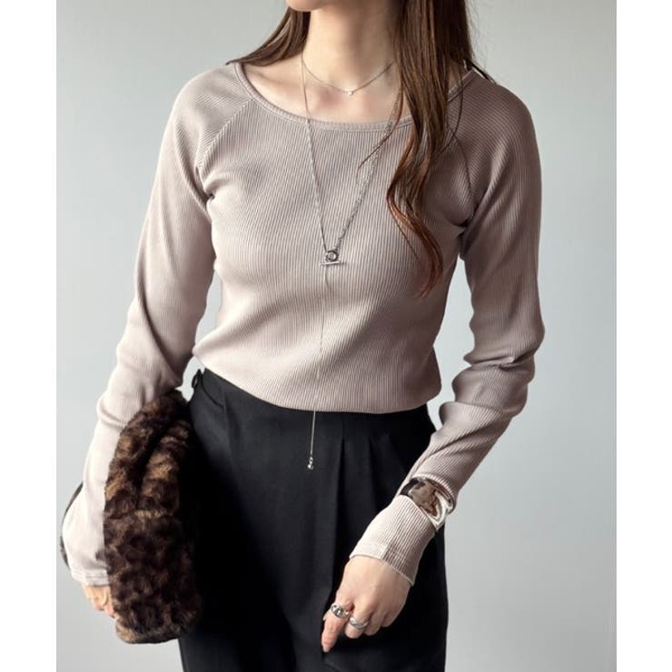 デコルテラインを美しく演出。クルーネックリブトップス（長袖） | Classical Elf  | 詳細画像26 