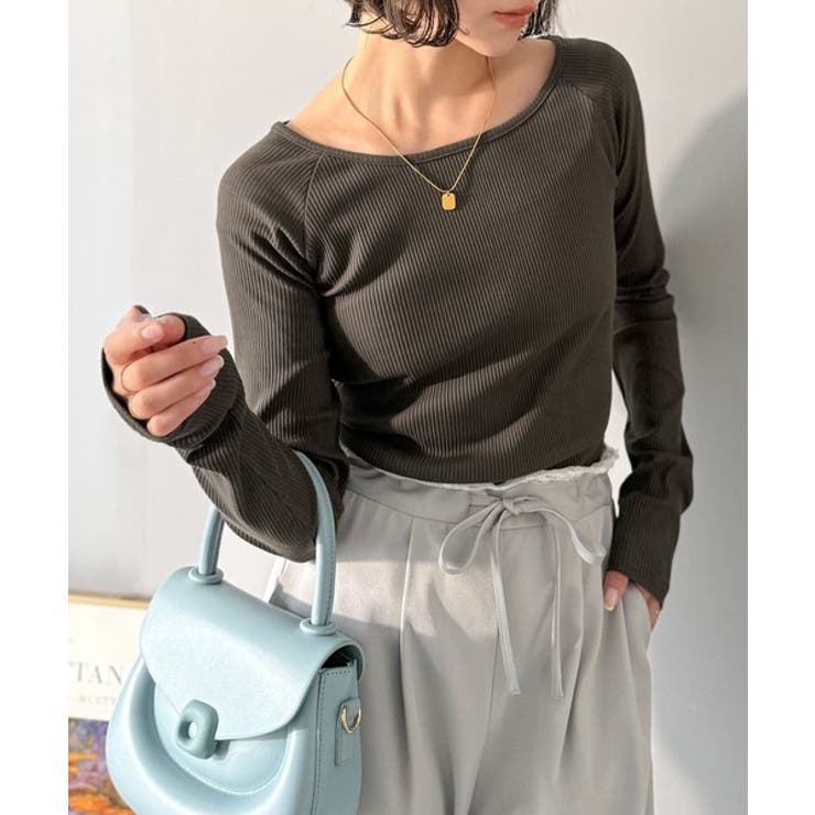 デコルテラインを美しく演出。クルーネックリブトップス（長袖） | Classical Elf  | 詳細画像29 