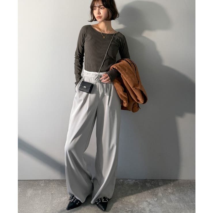 デコルテラインを美しく演出。クルーネックリブトップス（長袖） | Classical Elf  | 詳細画像32 