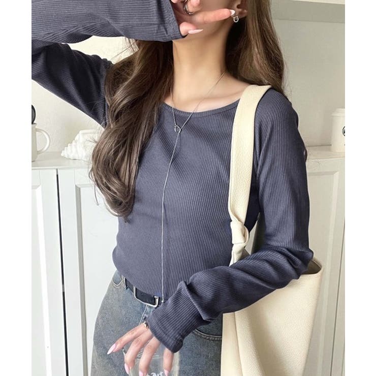 デコルテラインを美しく演出。クルーネックリブトップス（長袖） | Classical Elf  | 詳細画像35 