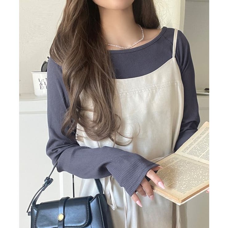 デコルテラインを美しく演出。クルーネックリブトップス（長袖） | Classical Elf  | 詳細画像39 