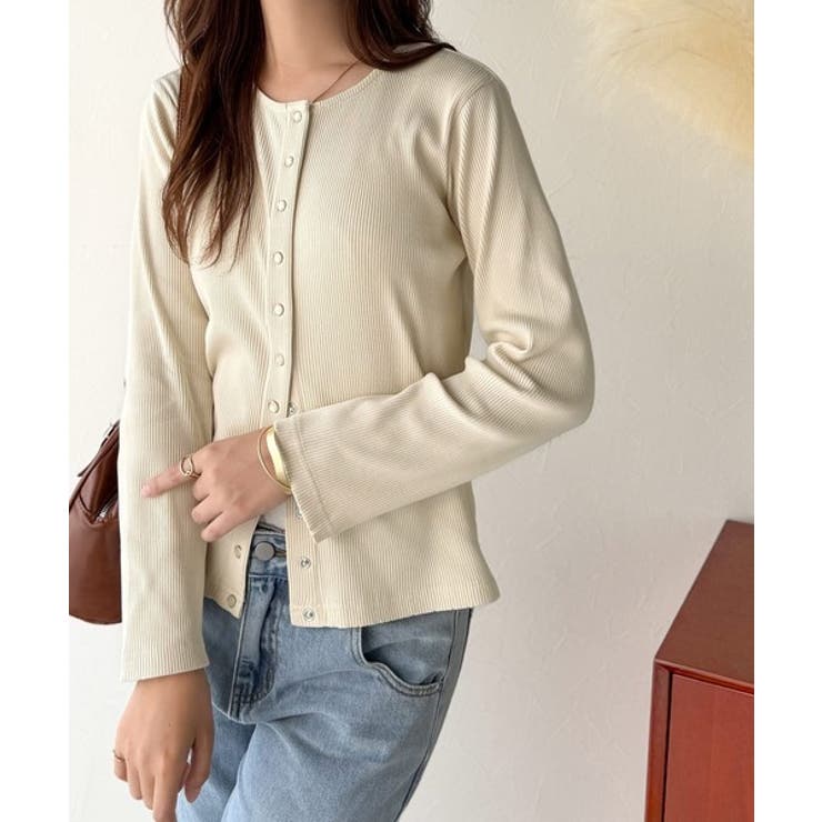 前後2wayドットボタンRIBカーディガン | Classical Elf  | 詳細画像7 