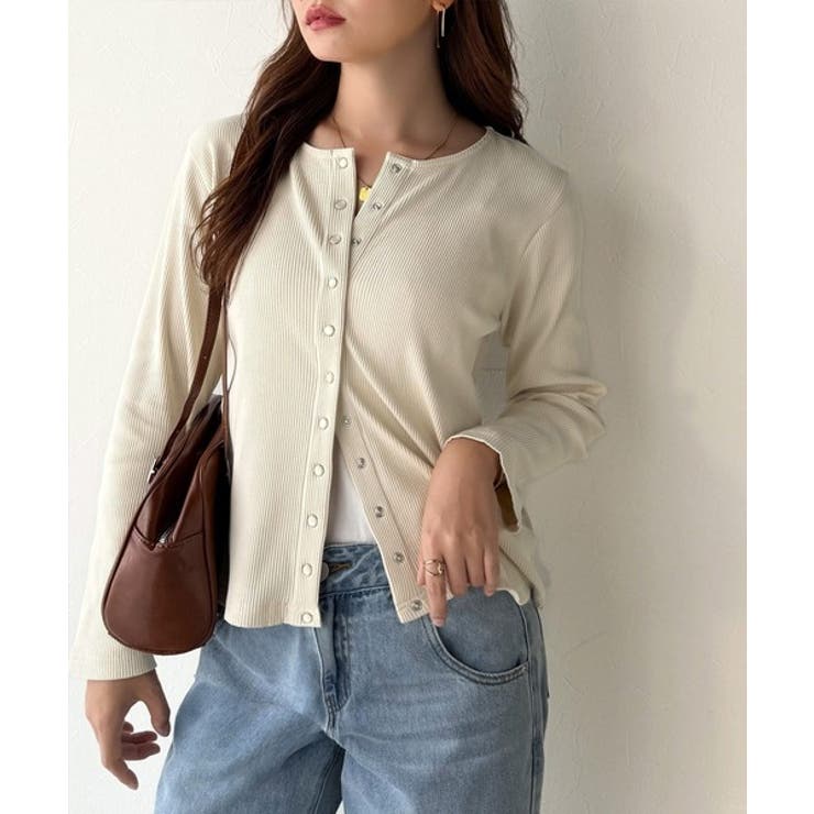 前後2wayドットボタンRIBカーディガン | Classical Elf  | 詳細画像4 