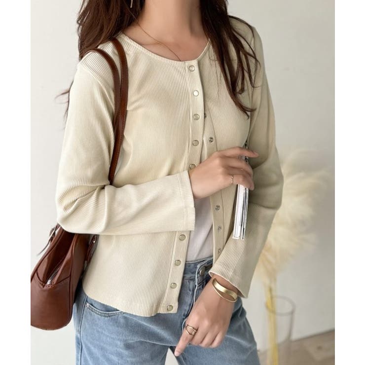 前後2wayドットボタンRIBカーディガン | Classical Elf  | 詳細画像5 