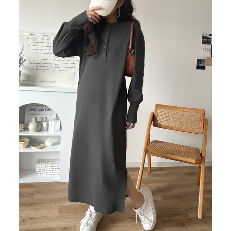 リラックス感とお洒落を両立。2wayヘンリーネックリブワンピース（ロング丈） | Classical Elf  | 詳細画像12 