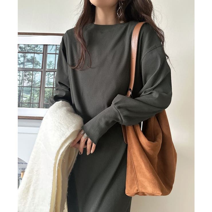 リラックス感とお洒落を両立。2wayヘンリーネックリブワンピース（ロング丈） | Classical Elf  | 詳細画像17 