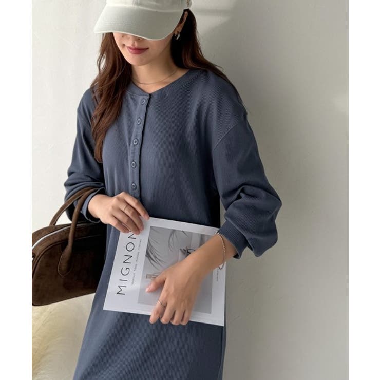 リラックス感とお洒落を両立。2wayヘンリーネックリブワンピース（ロング丈） | Classical Elf  | 詳細画像22 