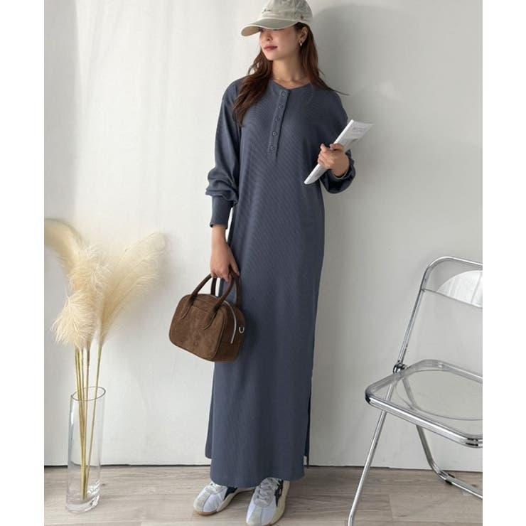 リラックス感とお洒落を両立。2wayヘンリーネックリブワンピース（ロング丈） | Classical Elf  | 詳細画像25 