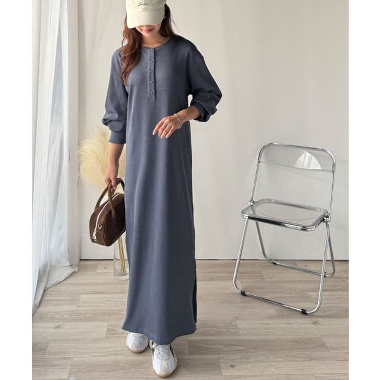 リラックス感とお洒落を両立。2wayヘンリーネックリブワンピース（ロング丈） | Classical Elf  | 詳細画像27 