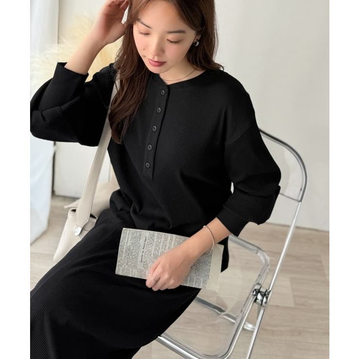 リラックス感とお洒落を両立。2wayヘンリーネックリブワンピース（ロング丈） | Classical Elf  | 詳細画像6 