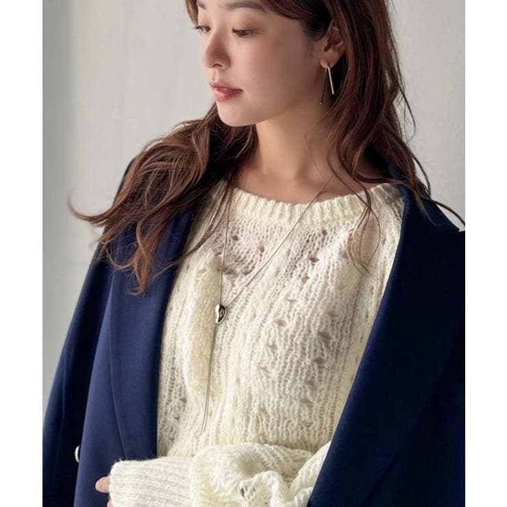 着るだけで上級者見えが叶う1枚♪ポコポコ透かし編みニットPO | Classical Elf  | 詳細画像6 