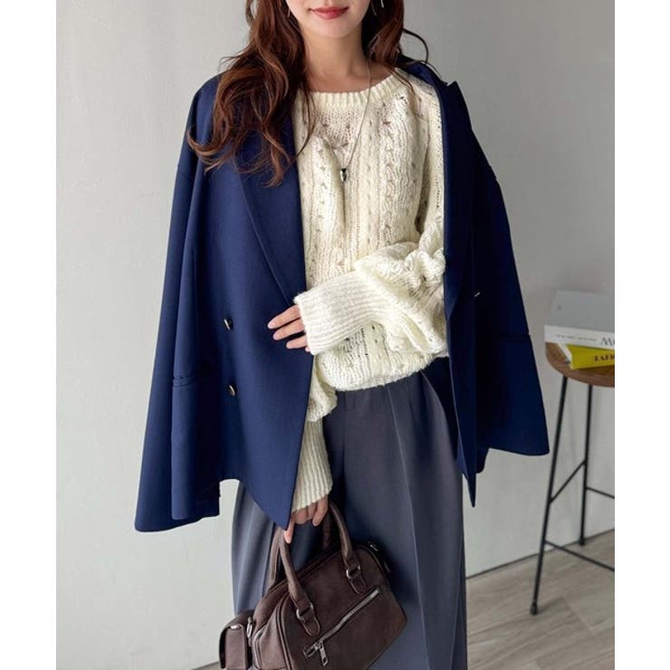 着るだけで上級者見えが叶う1枚♪ポコポコ透かし編みニットPO[品番