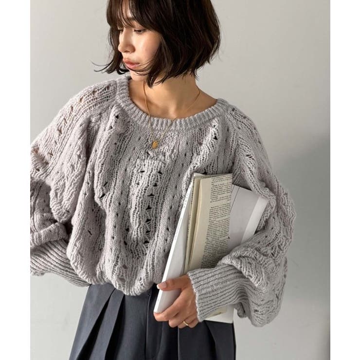 着るだけで上級者見えが叶う1枚♪ポコポコ透かし編みニットPO | Classical Elf  | 詳細画像9 