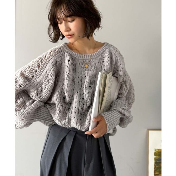 着るだけで上級者見えが叶う1枚♪ポコポコ透かし編みニットPO | Classical Elf  | 詳細画像12 