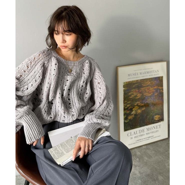 着るだけで上級者見えが叶う1枚♪ポコポコ透かし編みニットPO | Classical Elf  | 詳細画像13 