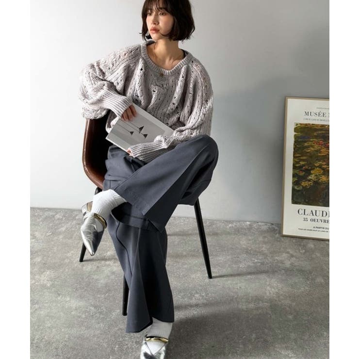 着るだけで上級者見えが叶う1枚♪ポコポコ透かし編みニットPO[品番