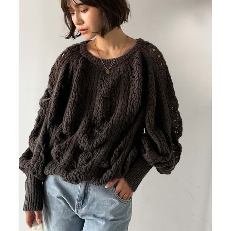 着るだけで上級者見えが叶う1枚♪ポコポコ透かし編みニットPO | Classical Elf  | 詳細画像16 