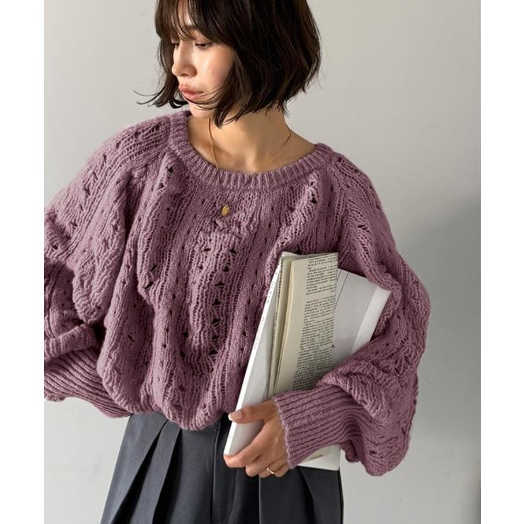 着るだけで上級者見えが叶う1枚♪ポコポコ透かし編みニットPO | Classical Elf  | 詳細画像31 