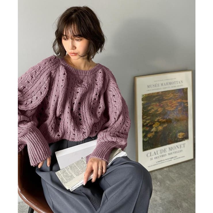 着るだけで上級者見えが叶う1枚♪ポコポコ透かし編みニットPO | Classical Elf  | 詳細画像32 