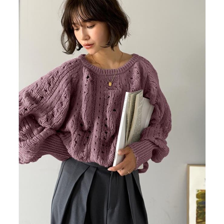 着るだけで上級者見えが叶う1枚♪ポコポコ透かし編みニットPO | Classical Elf  | 詳細画像33 