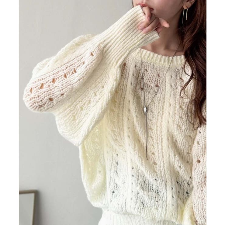 着るだけで上級者見えが叶う1枚♪ポコポコ透かし編みニットPO | Classical Elf  | 詳細画像1 