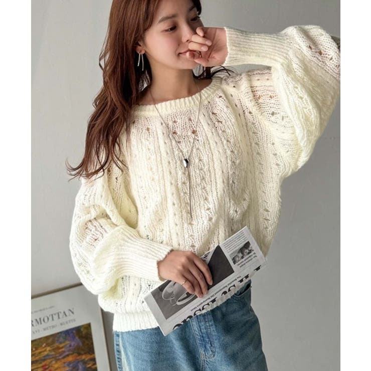 着るだけで上級者見えが叶う1枚♪ポコポコ透かし編みニットPO | Classical Elf  | 詳細画像2 