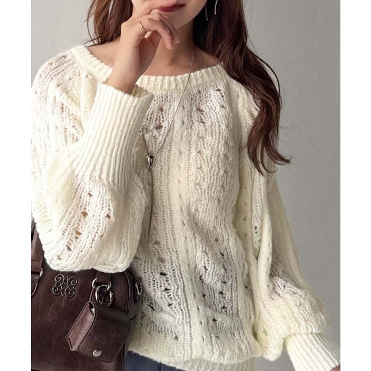 着るだけで上級者見えが叶う1枚♪ポコポコ透かし編みニットPO | Classical Elf  | 詳細画像3 