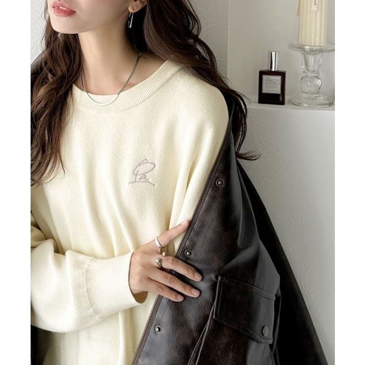 シンプルながらも洗練されたデザインで、こなれ感。胸刺繍スウェット見えコクーンニッ… | Classical Elf  | 詳細画像6 