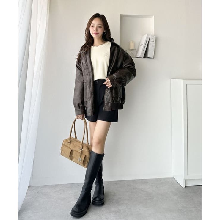 シンプルながらも洗練されたデザインで、こなれ感。胸刺繍スウェット見えコクーンニッ… | Classical Elf  | 詳細画像7 