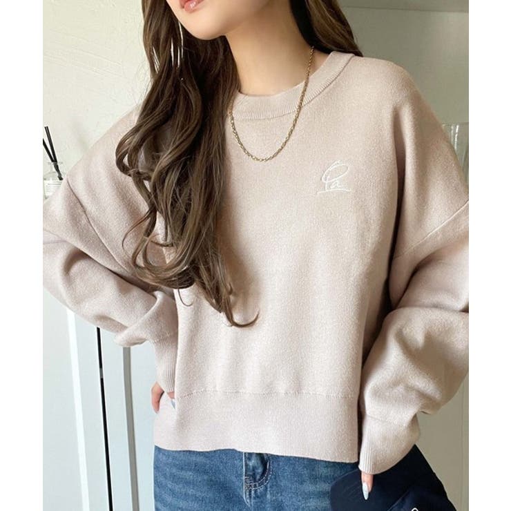 シンプルながらも洗練されたデザインで、こなれ感。胸刺繍スウェット見えコクーンニッ… | Classical Elf  | 詳細画像33 